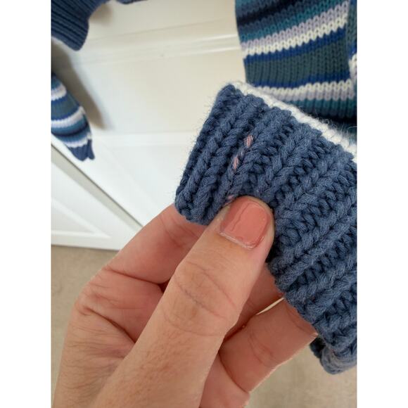 UNIF Clarissa Striped Chunky Knit Sweater Blue White XS - Picture 5 of 7